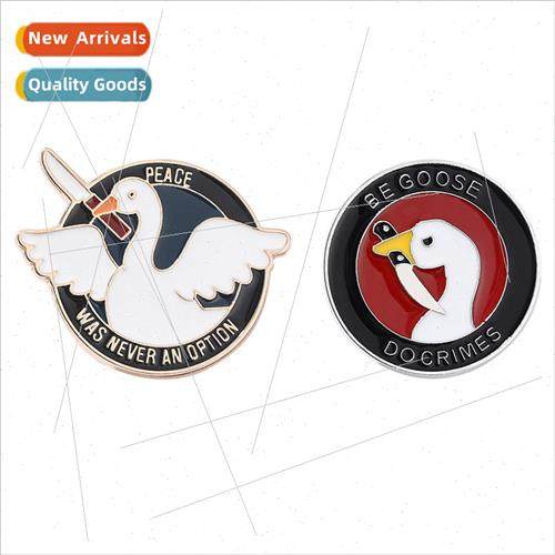 Anime game  Trick or Treat Goose  metal brooch Crime Goose b