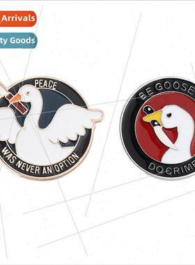 Anime game  Trick or Treat Goose  metal brooch Crime Goose b