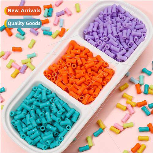 50 acrylic solid color bamboo beads loose beads DIY handmade