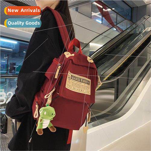 ins nylon small backpack new Korean fashion big yellow label