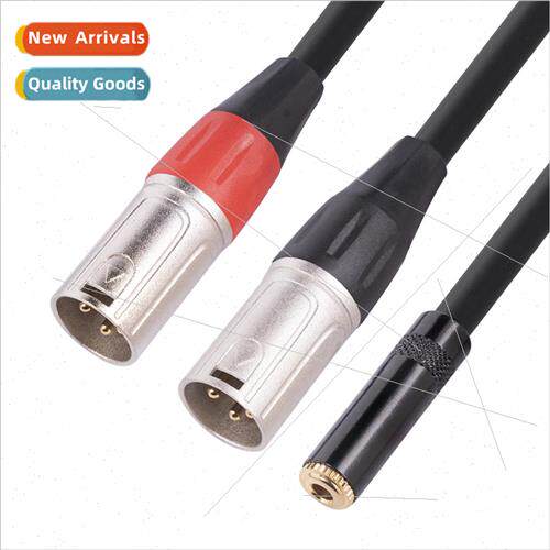 Metal shell gold-plated head stereo 3.5 female to dual ca XL