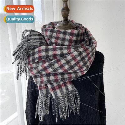 Thousand Bird Grid Scarf Women 2023 new winter shawl Korean