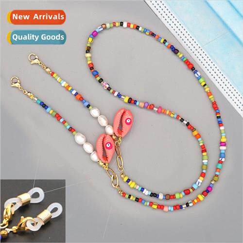 Accessories bohemian colorful rice beads mask chain -slip gl