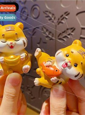 The year of the tiger cartoon heart has budding tiger orname