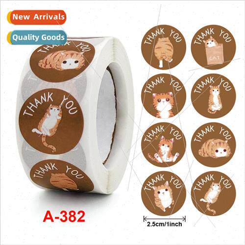 Rolls of cute cat children cartoon stickers thank you sticke