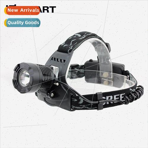 Dual light source zoom rechargeable headlamp strong light Du