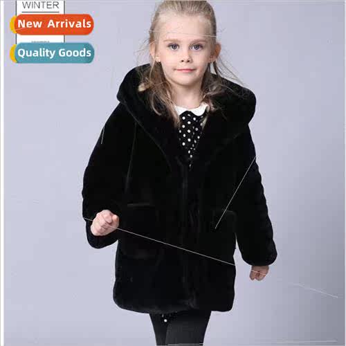 Childrens fur coat winter boys and girls cotton imitation fu