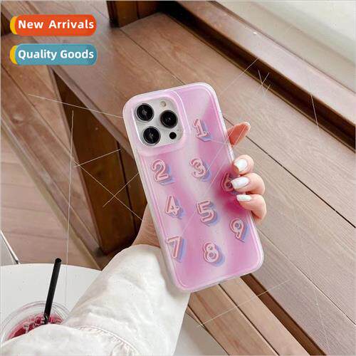 Niche ins screen full of pink numbers 适用 iPhone 12 case 13