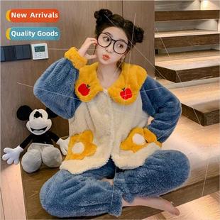 fall and winter Childrens pajamas thickened facecloth