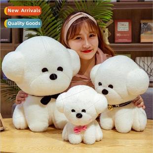 mulation dog doll new cute little white dog doll sitting cou