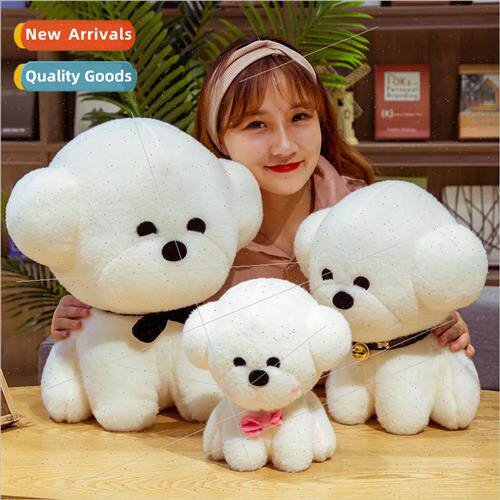 mulation dog doll new cute little white dog doll sitting cou
