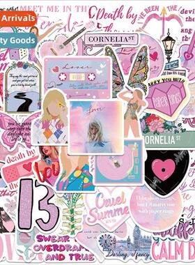 50 pink Taylor Mould album LOVER stickers luggage laptop cel