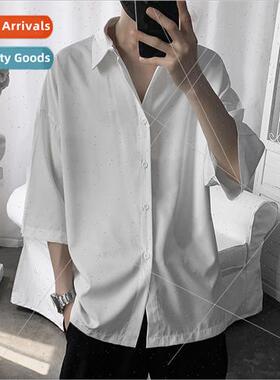 Shirt short sleeve mens design sense 2021 summer new ice sil