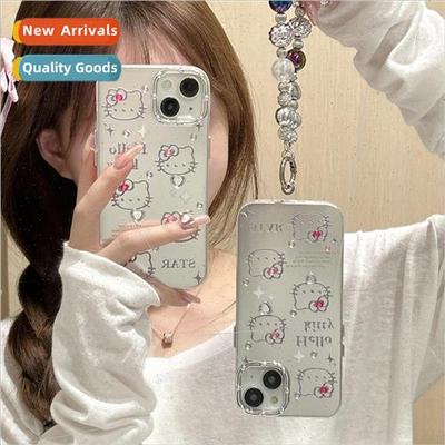 Teenage girl plating cat 适用 iPhone 12 bracelet 14ProMax ph
