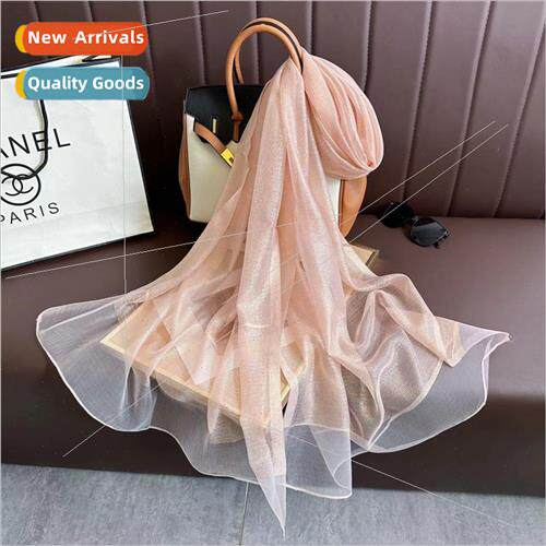 2023 new scarf colorful bright silk fashion autumn and winte