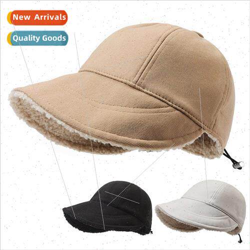 2023 hat female fall and winter show face small lamb wool ba