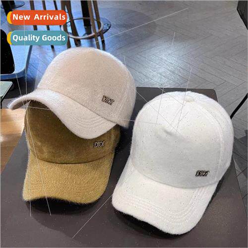 Autumn and winter new rhinestone letters hat female Korean w