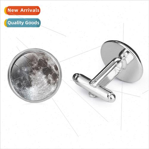 lver Mens Shirt Cufflinks Super Moon Star Cloud Time Gemston