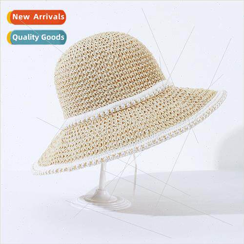 The new sweet heavy pearl rim gas straw hat large brim sun-s