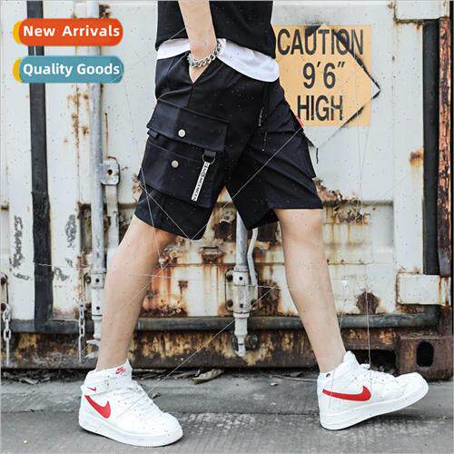 Summer cotton multi-pocket hipster work shorts men loose nd