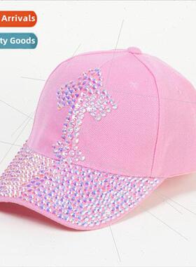 Womens spring duck tongue cap Korean rhinestone fashion with