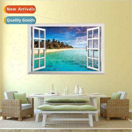New wall stickers 3D Mediterranean fake windows home backgro