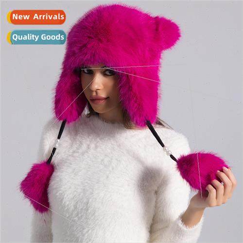 Warm plush imitation fur fox hair thickened ear protection L
