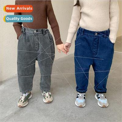 Childrens pants end meng 2023 winter section boys and girls