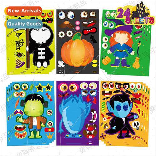 Kids diy halloween party games stickers halloween party gift