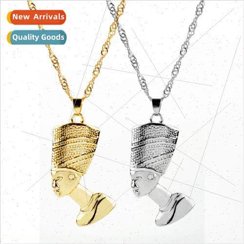 Ancient Egyptian Pharaoh Cleopatra Head Pendant Necklace Fem