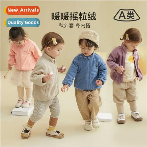 24 spring new baby double-sided shaker jacket simple embroid