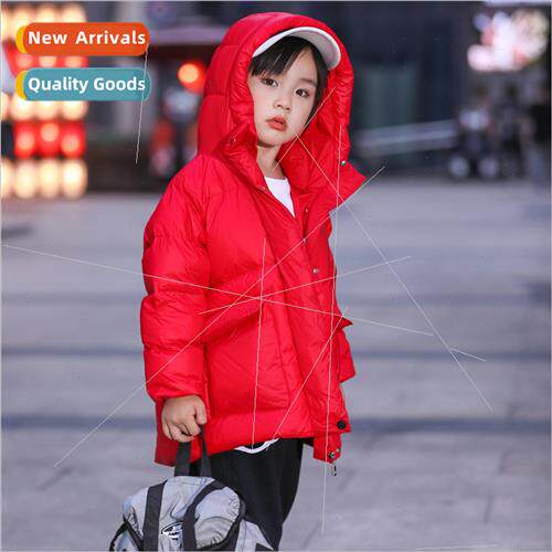 2023 new childrens black section down jacket boys girls midd