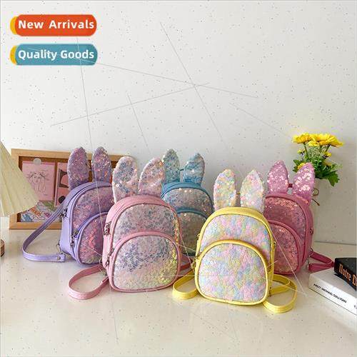 Rabbit sequins pu childrens small backpack new cute boys gir