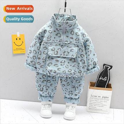 2023 spring childrens clothing two-piece Korean pullover leo