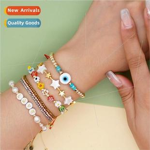 layer bohemian hand beads gold multi shell wind simple ins