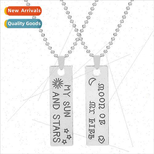 New couple necklaces personalized simple stars and moon lett