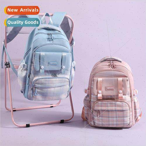 New plaid shoulder bag elementary school students literary l