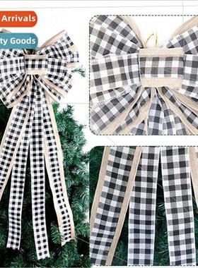 2023 Christmas New Faux Hemp Bow Christmas Tree Decorations