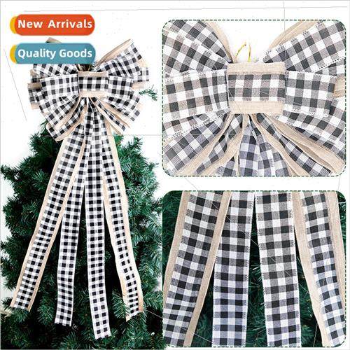 2023 Christmas New Faux Hemp Bow Christmas Tree Decorations