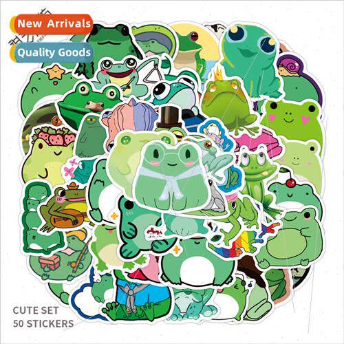 50 new cute frog animal graffiti stickers decorative luggage
