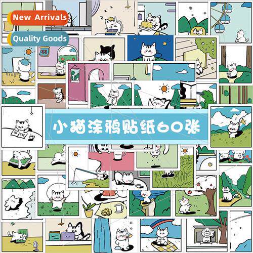 kitten doodle stickers handbook daily sketch illustration sq