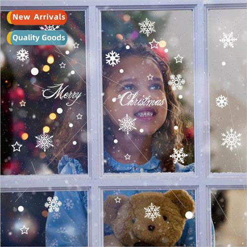 Christmas decorations wall decals shopping mall  glass door