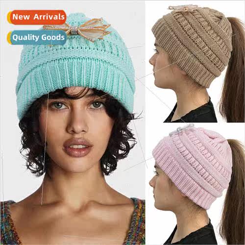 Japanese small fresh hollow striped knitted female cute vers