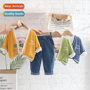 animal cardigan 2023 fall suit boys piece Childrens three