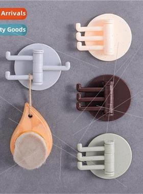 3 branches swivel hooks kitchen no-hole -marking sticky hook