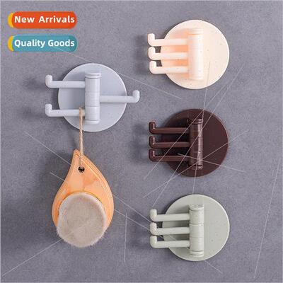 3 branches swivel hooks kitchen no-hole -marking sticky hook