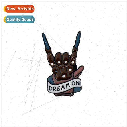 Jewelry creative skull gesture dreamon brooch pin badge deni