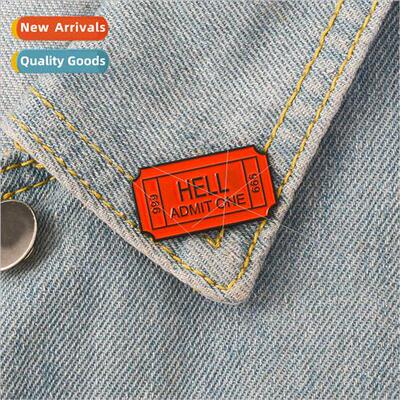 Creative Jewelry Alloy Enamel Cartoon Movie Ticket Badge Pin