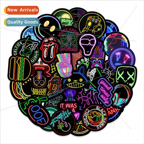 100 Neon Graffiti Stickers Car Cell Phone Wall Kettle Decora