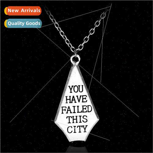 Green Arrow Necklace YOU HAVE FALLED THIS CITY Letter Pendan